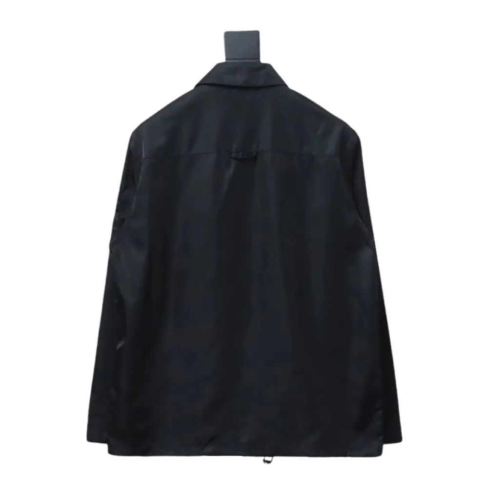 Prada 23Fw double zipper jacket with triangle pocket