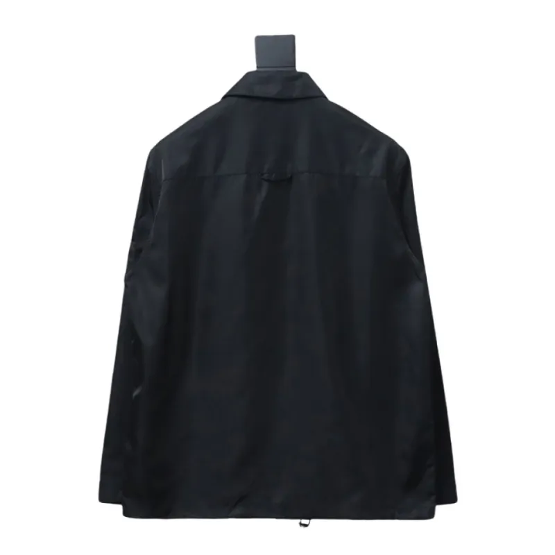 Prada 23Fw double zipper jacket with triangle pocket