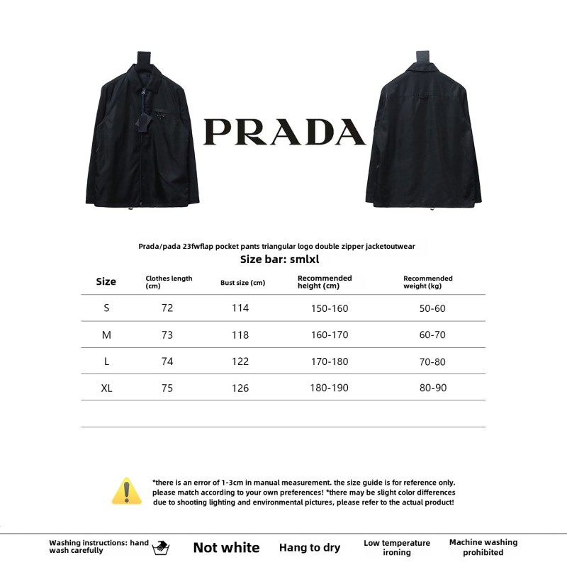  Prada 23Fw double zipper jacket with triangle pocket