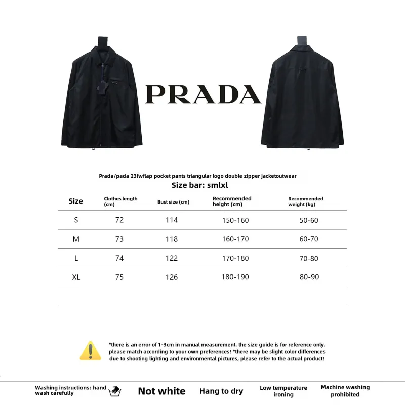 Prada 23Fw double zipper jacket with triangle pocket