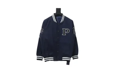 Prada 24FW canvas grain quilted baseball jacket 01