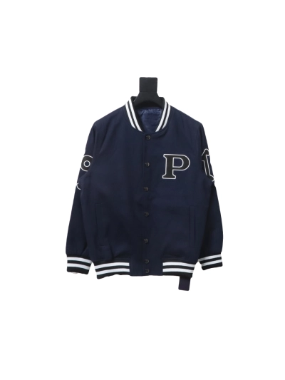 Prada 24FW canvas grain quilted baseball jacket 01
