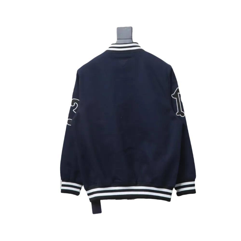  Prada 24FW canvas grain quilted baseball jacket