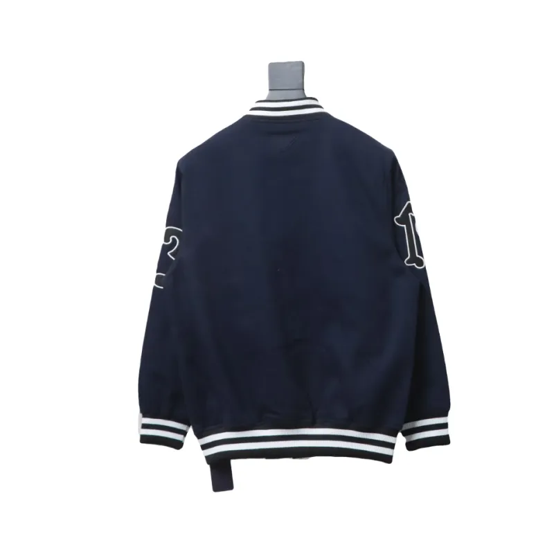  Prada 24FW canvas grain quilted baseball jacket