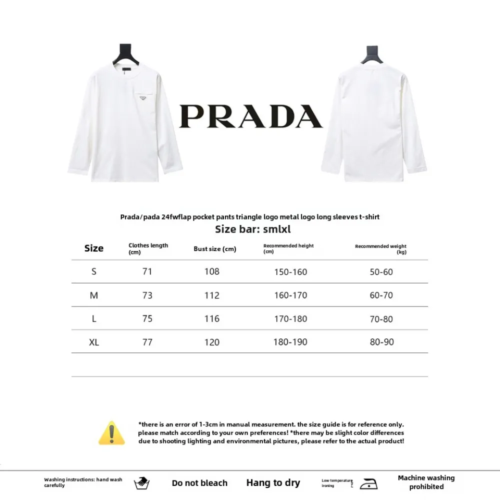  Prada 24Fw metal logo long-sleeve T-shirt with triangle pocket 1901