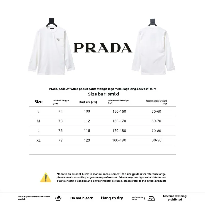  Prada 24Fw metal logo long-sleeve T-shirt with triangle pocket 1901