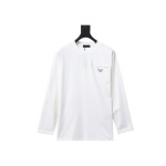 Prada 24Fw metal logo long-sleeve T-shirt with triangle pocket 1901
