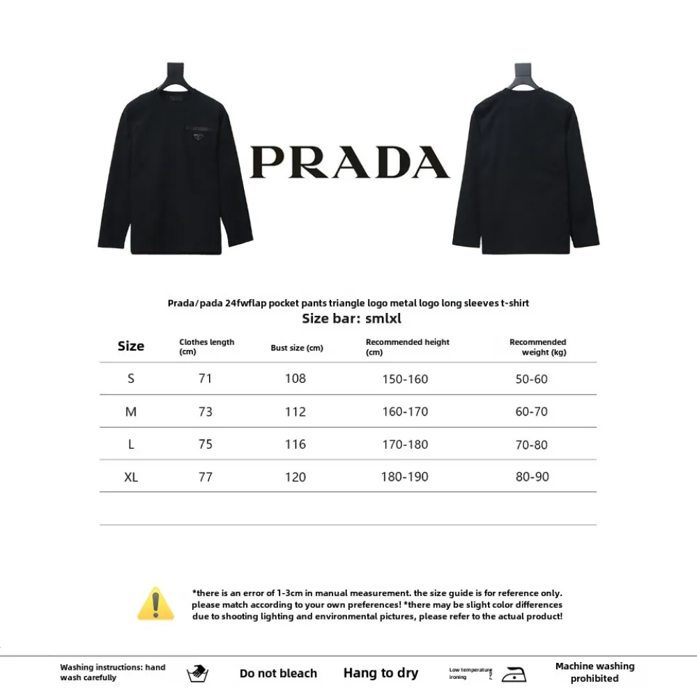  Prada 24Fw metal logo long-sleeve T-shirt with triangle pocket 1902