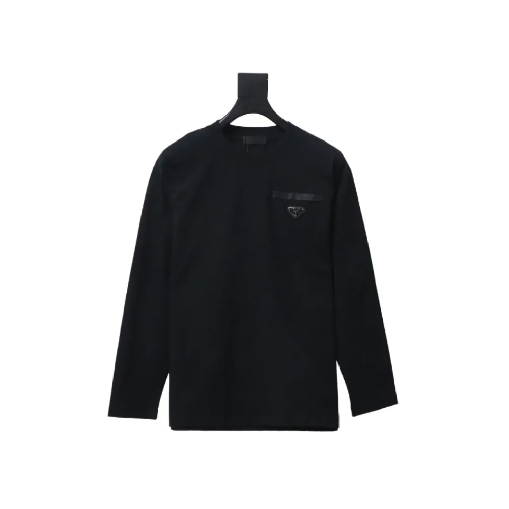  Prada 24Fw metal logo long-sleeve T-shirt with triangle pocket 1902