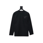 Prada 24Fw metal logo long-sleeve T-shirt with triangle pocket 1902