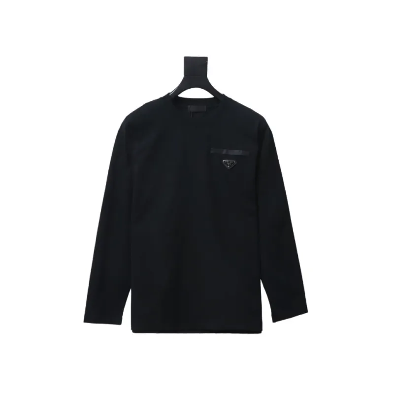  Prada 24Fw metal logo long-sleeve T-shirt with triangle pocket 1902