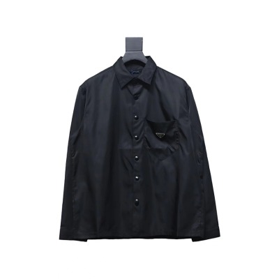  Prada 24Fw Re-Nylon shirt jacket with triangle logo on pockets 01