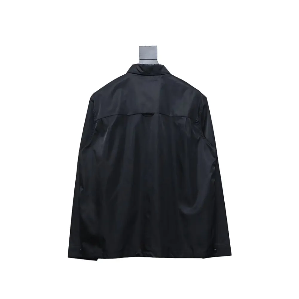 Prada 24Fw Re-Nylon shirt jacket with triangle logo on pockets