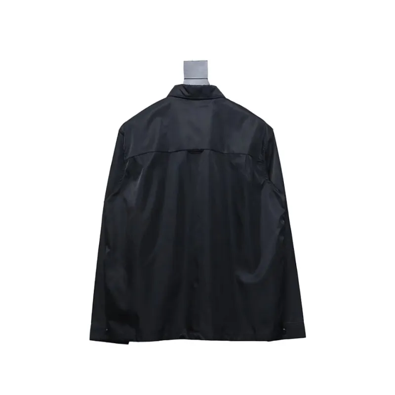Prada 24Fw Re-Nylon shirt jacket with triangle logo on pockets