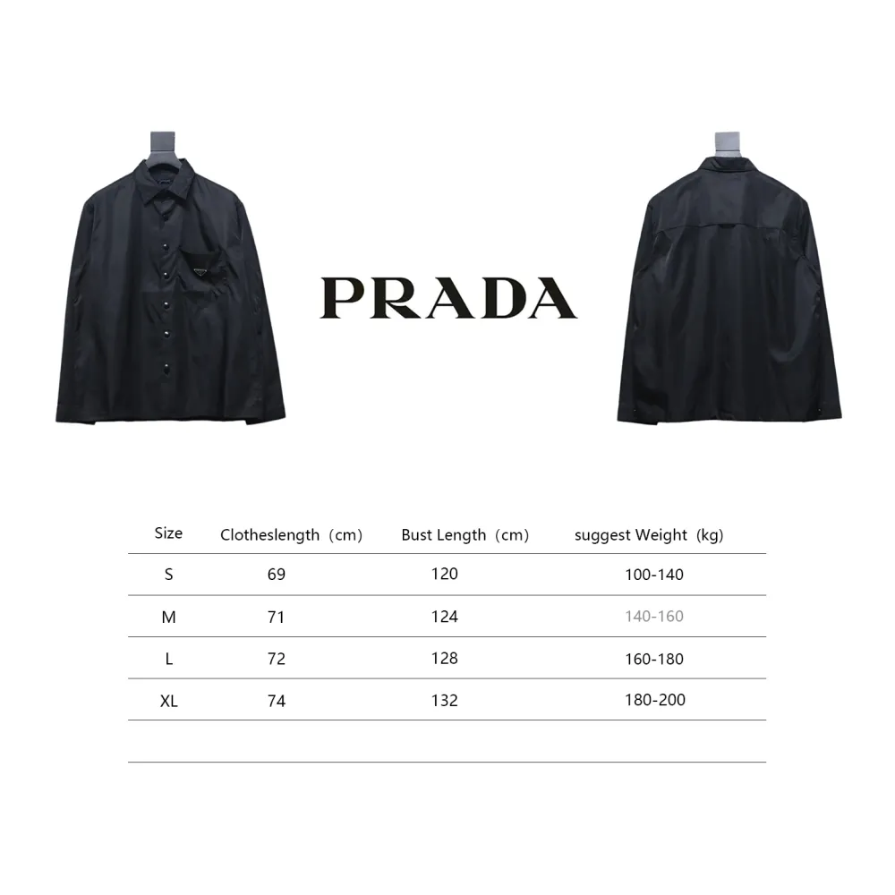 Prada 24Fw Re-Nylon shirt jacket with triangle logo on pockets