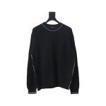  Prada 24FW thick needle white thread crew neck sweater