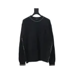  Prada 24FW thick needle white thread crew neck sweater