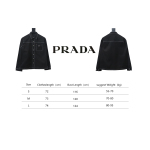  Prada 24FW triangle logo white thread denim jacket