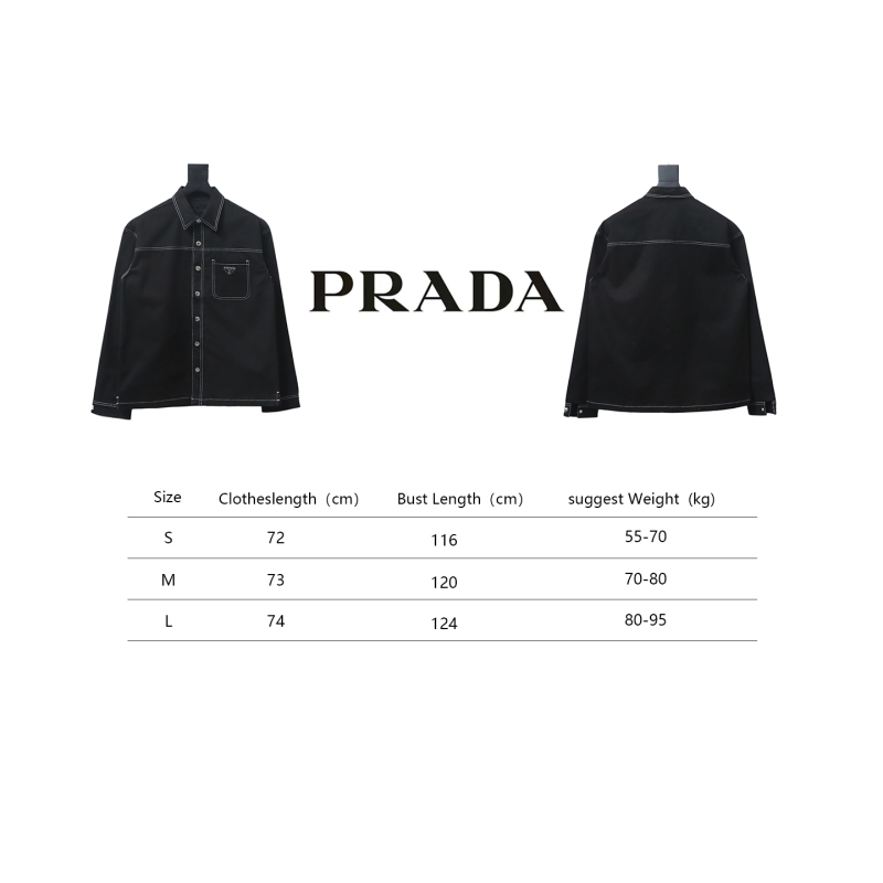  Prada 24FW triangle logo white thread denim jacket