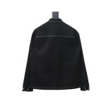  Prada 24FW triangle logo white thread denim jacket