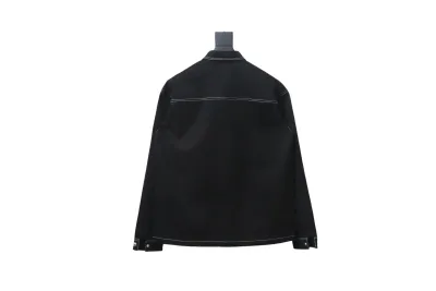 Prada 24FW triangle logo white thread denim jacket 02