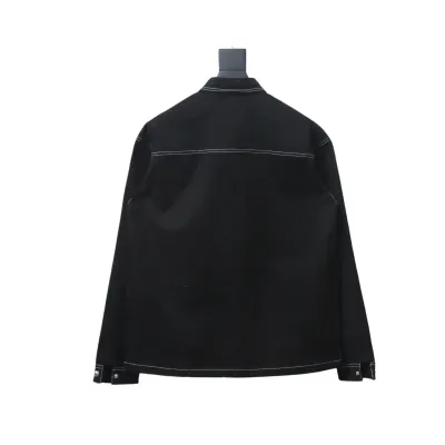 Prada 24FW triangle logo white thread denim jacket 02