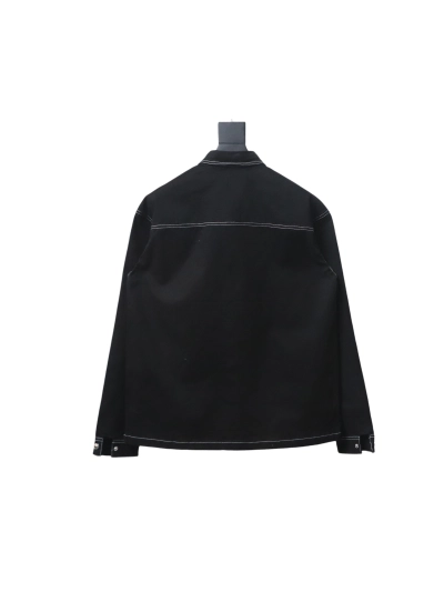 Prada 24FW triangle logo white thread denim jacket 02