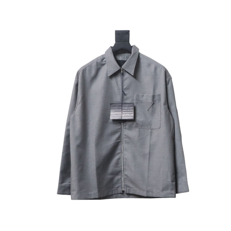  Prada 24FW wool and mohair shirt jacket