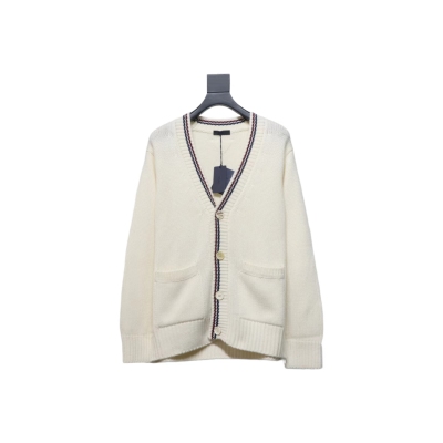  Prada 24FW wool striped knitted cardigan Sweater 01
