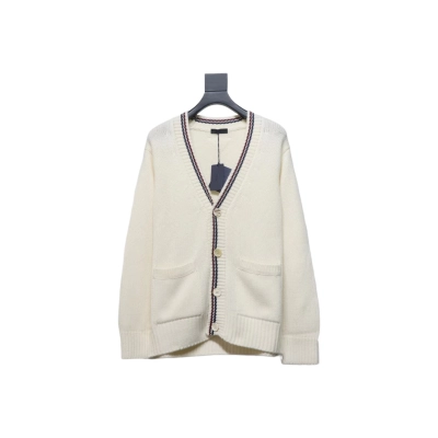 Prada 24FW wool striped knitted cardigan Sweater 01