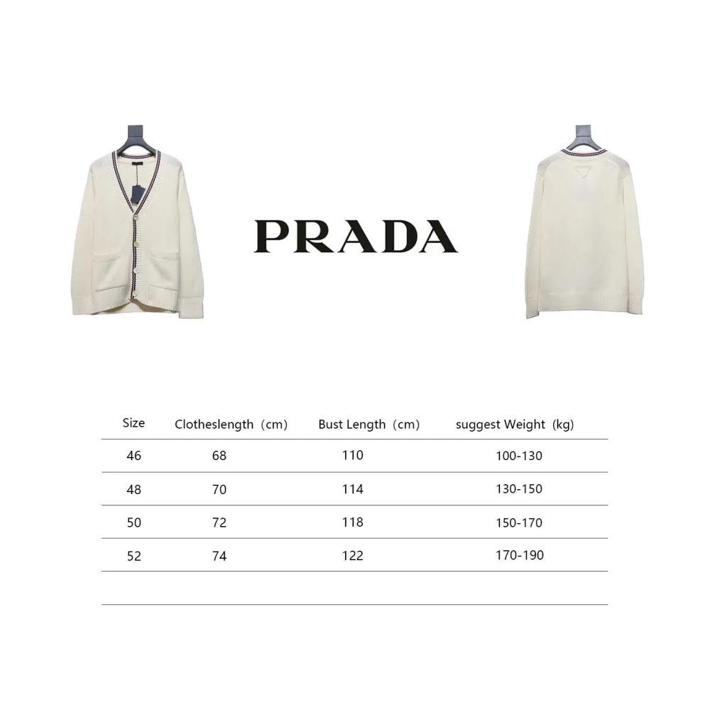 Prada 24FW wool striped knitted cardigan Sweater
