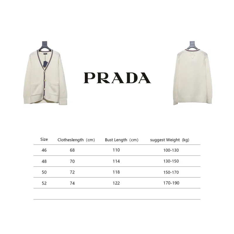 Prada 24FW wool striped knitted cardigan Sweater