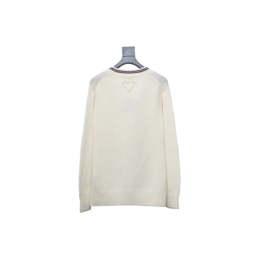  Prada 24FW wool striped knitted cardigan Sweater