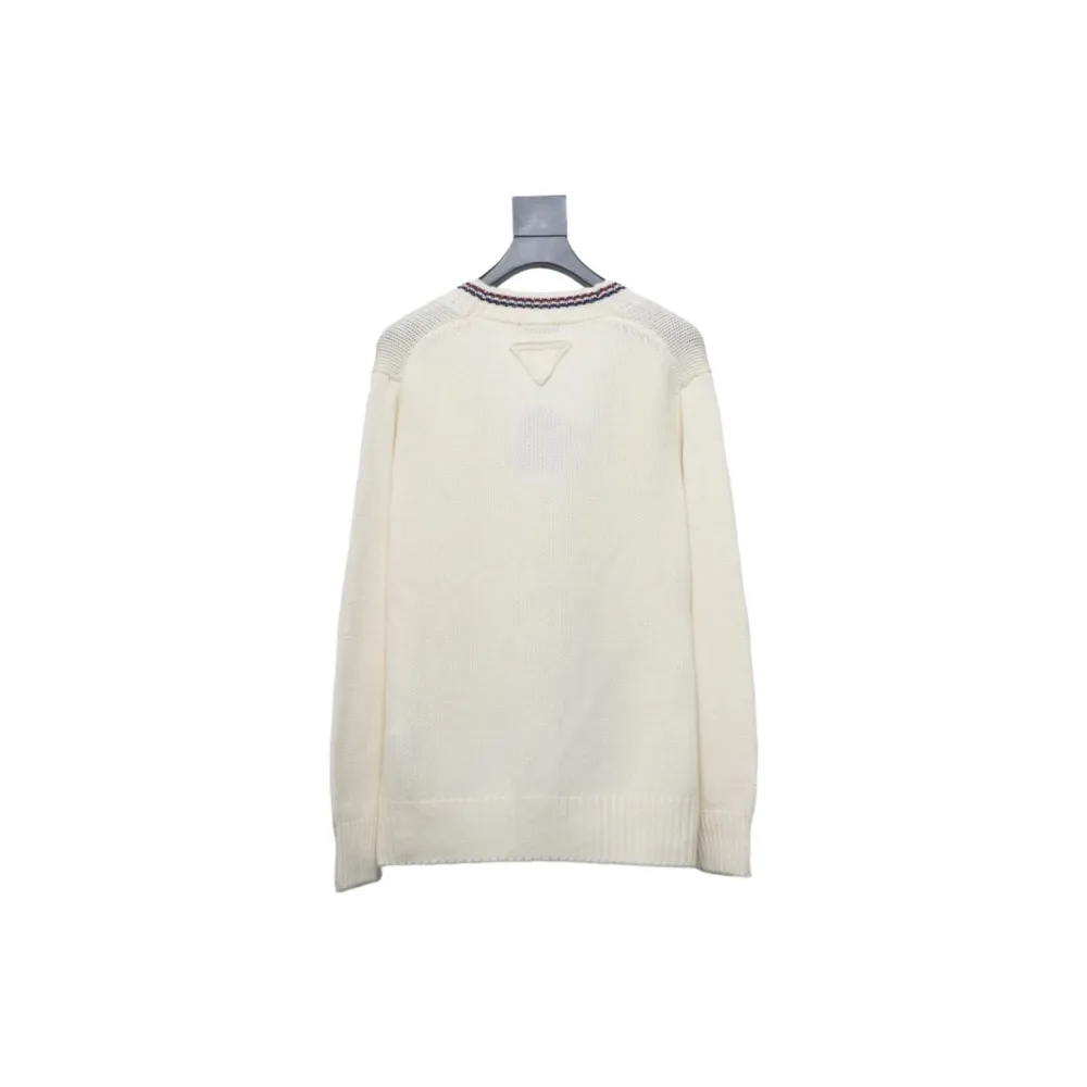 Prada 24FW wool striped knitted cardigan Sweater