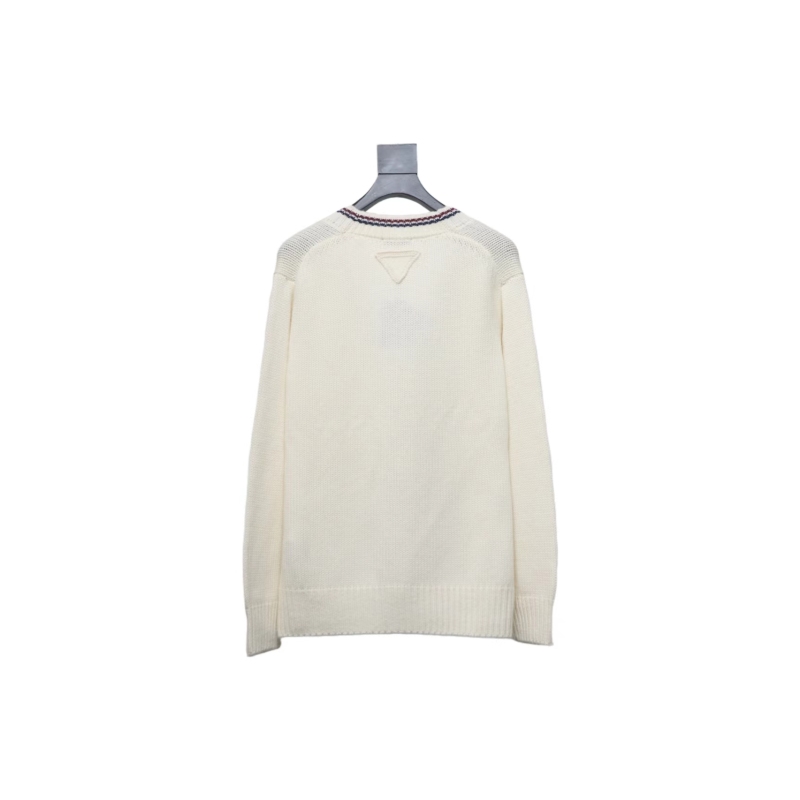  Prada 24FW wool striped knitted cardigan Sweater