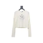  Prada 24ss Classic logo print long-sleeve T-shirt 1902