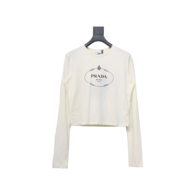  Prada 24ss Classic logo print long-sleeve T-shirt 1902 01