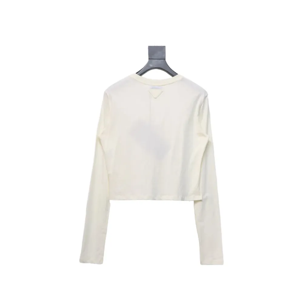  Prada 24ss Classic logo print long-sleeve T-shirt 1902