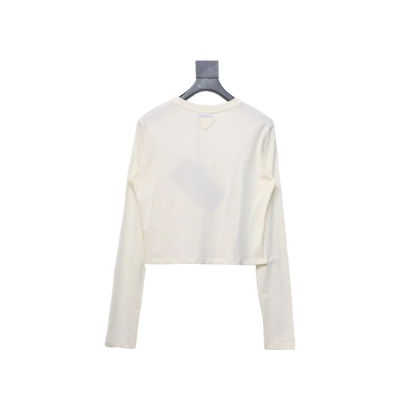  Prada 24ss Classic logo print long-sleeve T-shirt 1902 02