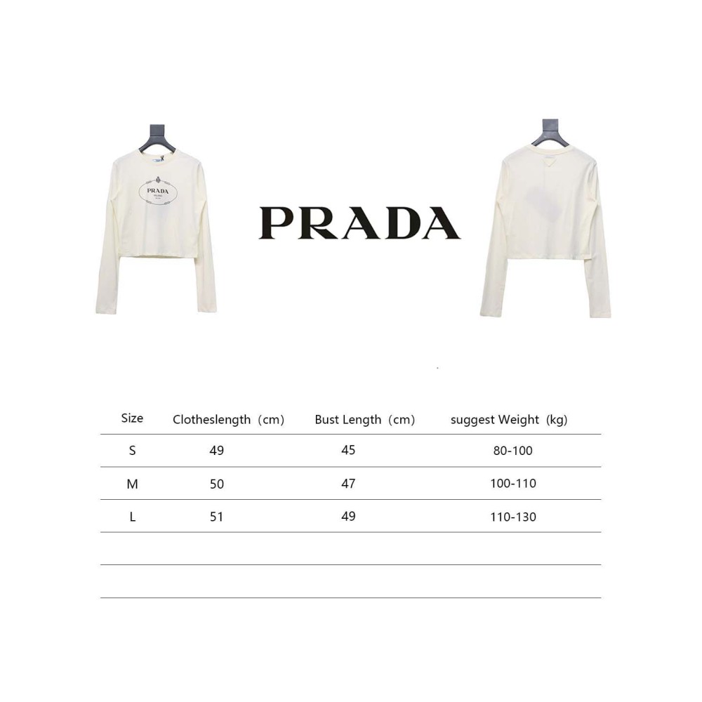 Prada 24ss Classic logo print long-sleeve T-shirt 1902
