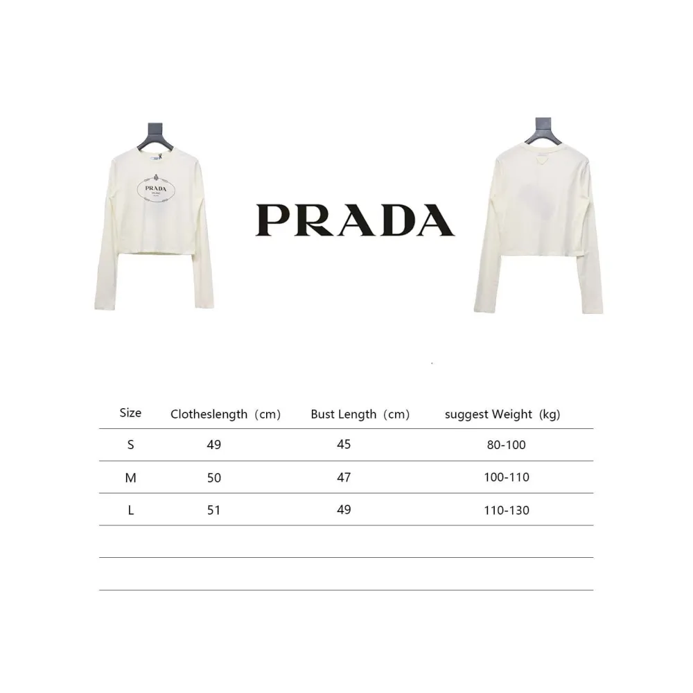  Prada 24ss Classic logo print long-sleeve T-shirt 1902