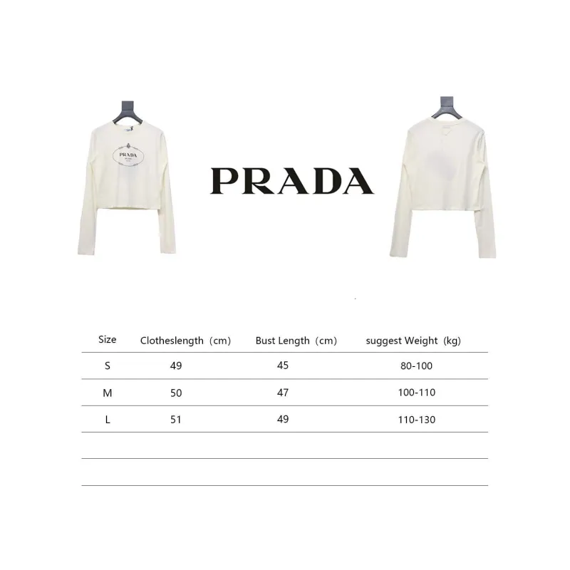  Prada 24ss Classic logo print long-sleeve T-shirt 1902