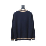  Prada 24ss contrast color knitted crew neck sweater