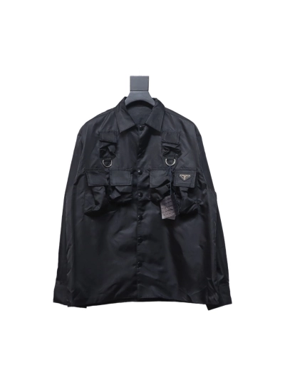Prada 24SS nylon work jacket with multiple pockets 1902 01