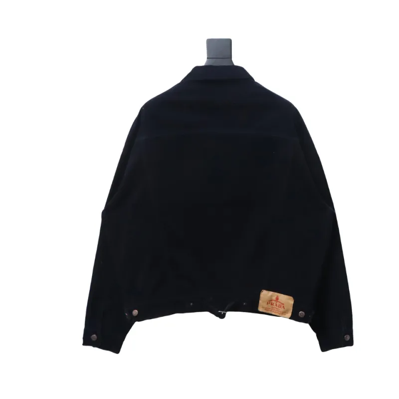 Prada corduroy jacket with triangle logo on hem