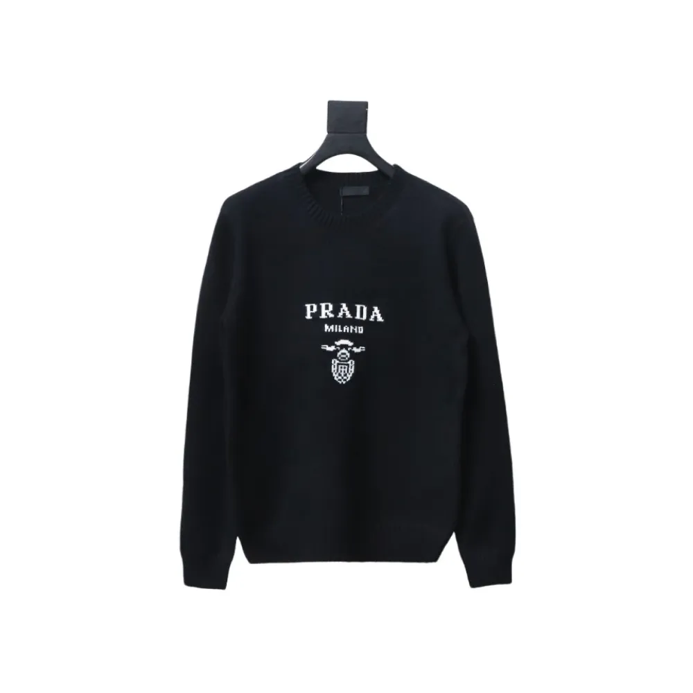 Prada floral logo sweater with large chest logo 1902