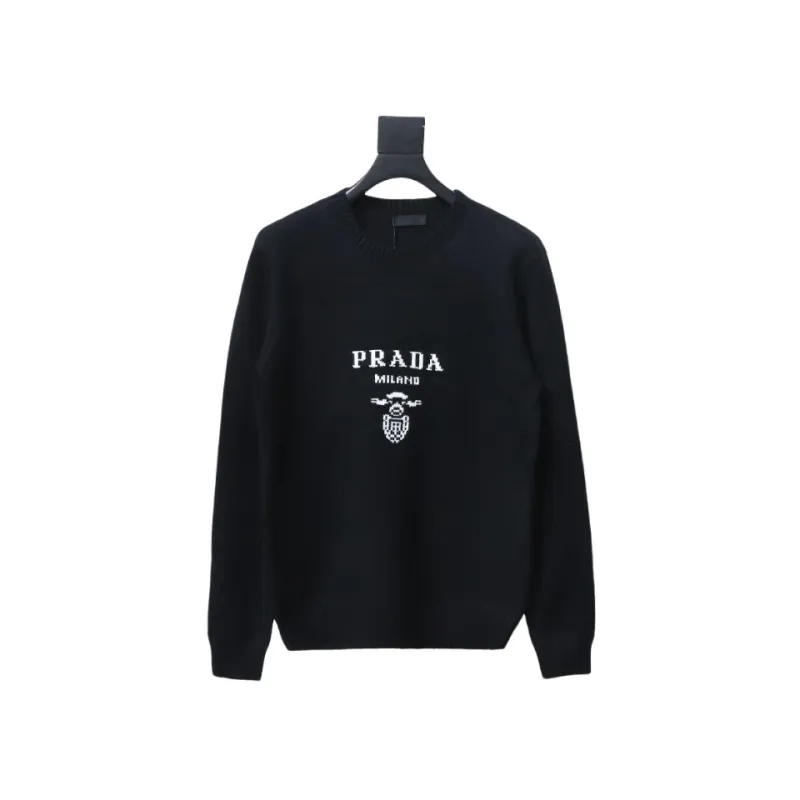 Prada floral logo sweater with large chest logo 1902