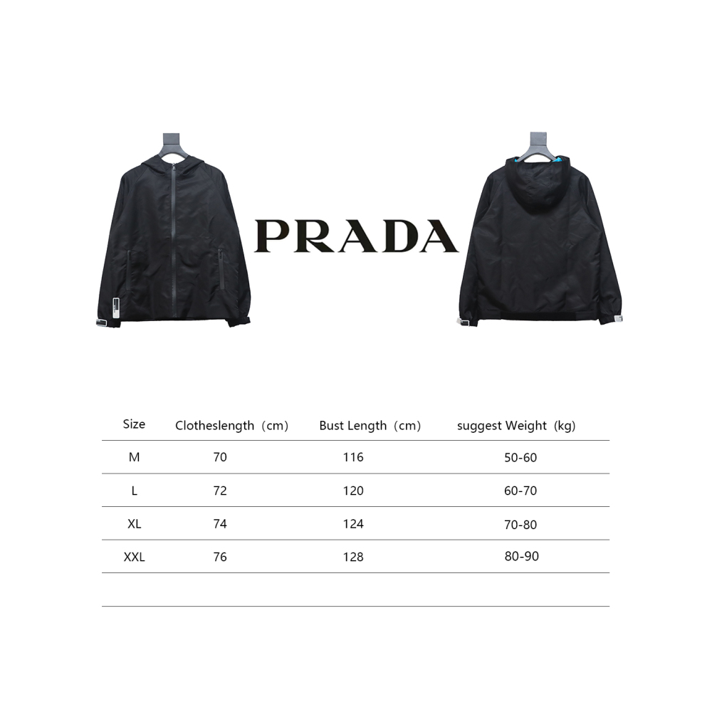  Prada nylon Velcro zipper jacket