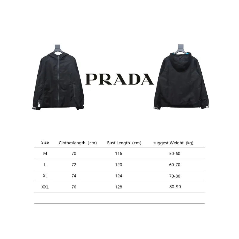  Prada nylon Velcro zipper jacket