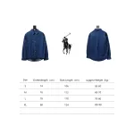  Ralph Lauren chest classic war horse logo pony embroidered lapel Long-Sleeve T-shirt denim shirt casual loose jacket